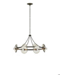 Black Glass Round chandelier - Lyra Nest for dining room view 1