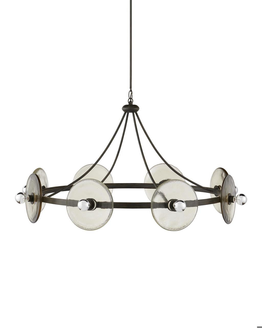 Black Glass Round chandelier - Lyra Nest for dining room view 4