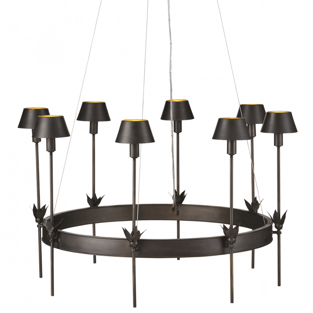 Bronze Iron chandelier - Una Verge for dining room view 1