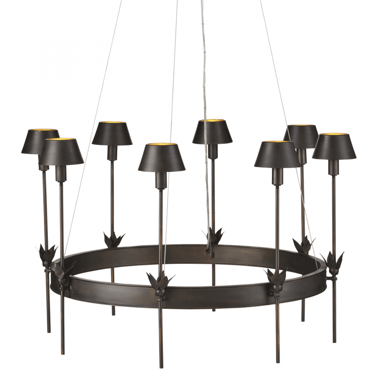 Bronze Iron chandelier - Una Verge for dining room view 1