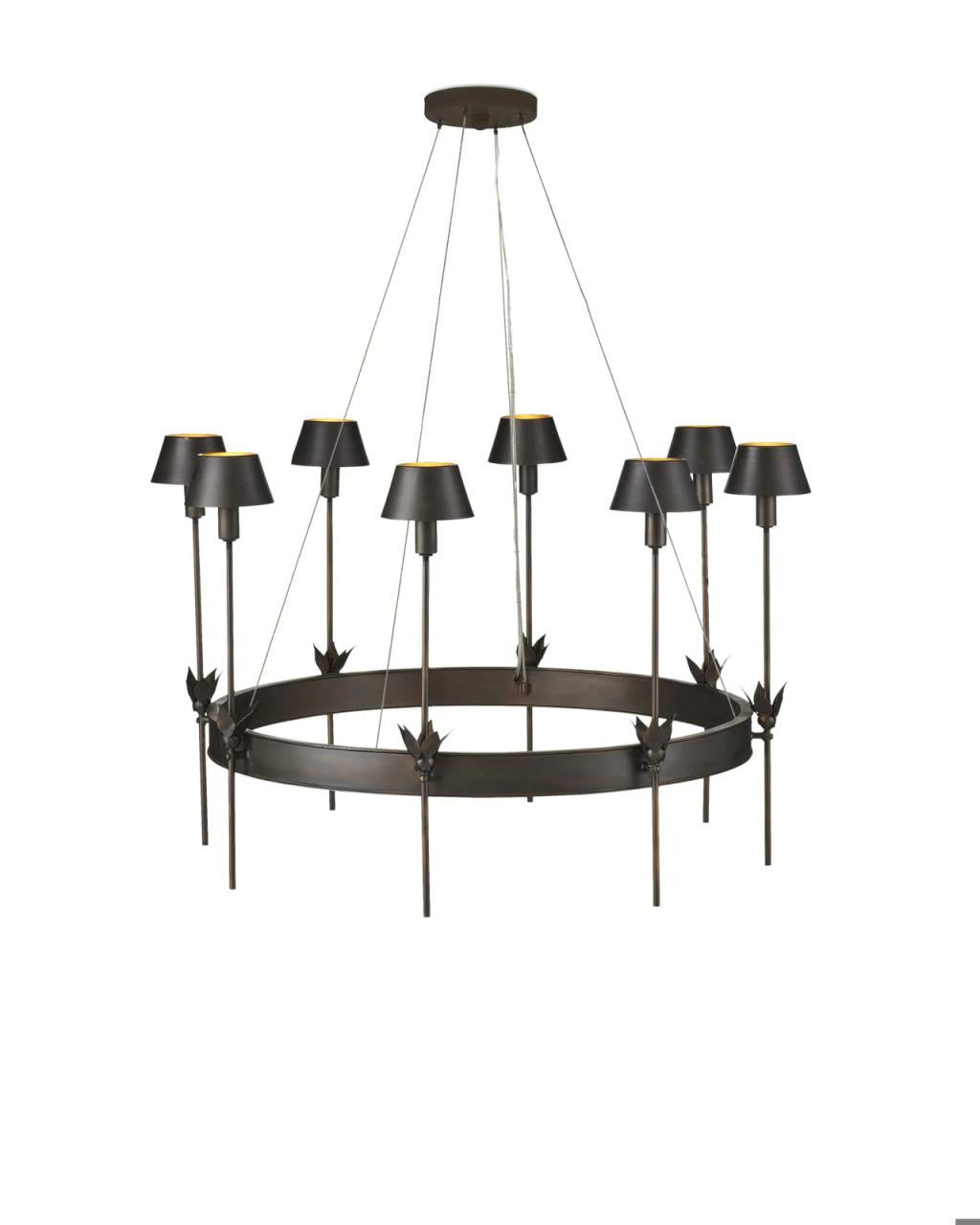 Bronze Iron chandelier - Una Verge for dining room view 5