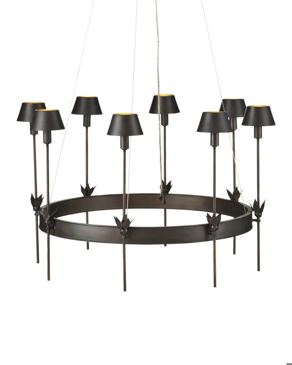 Bronze Iron chandelier - Una Verge for dining room view 7