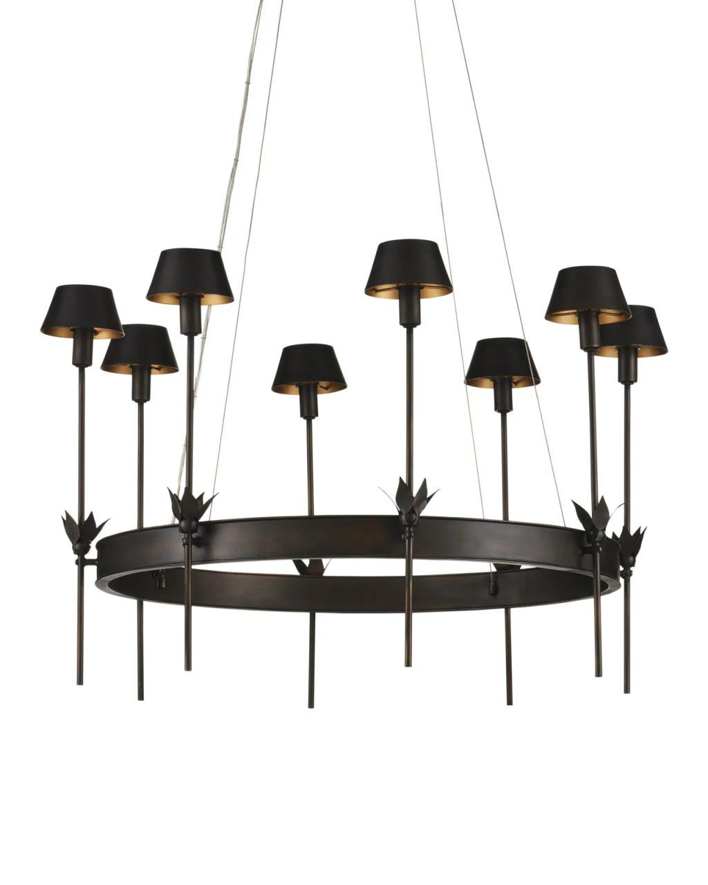 Bronze Iron chandelier - Una Verge for dining room view 6