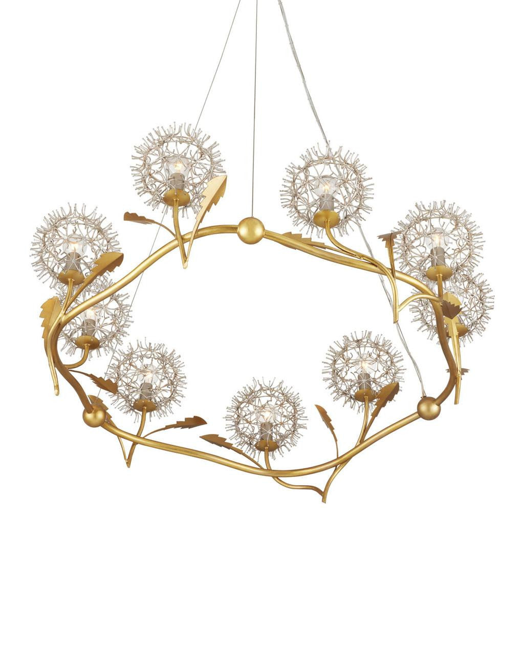 Gold Iron Round chandelier - Rumi Verge for dining room view 3