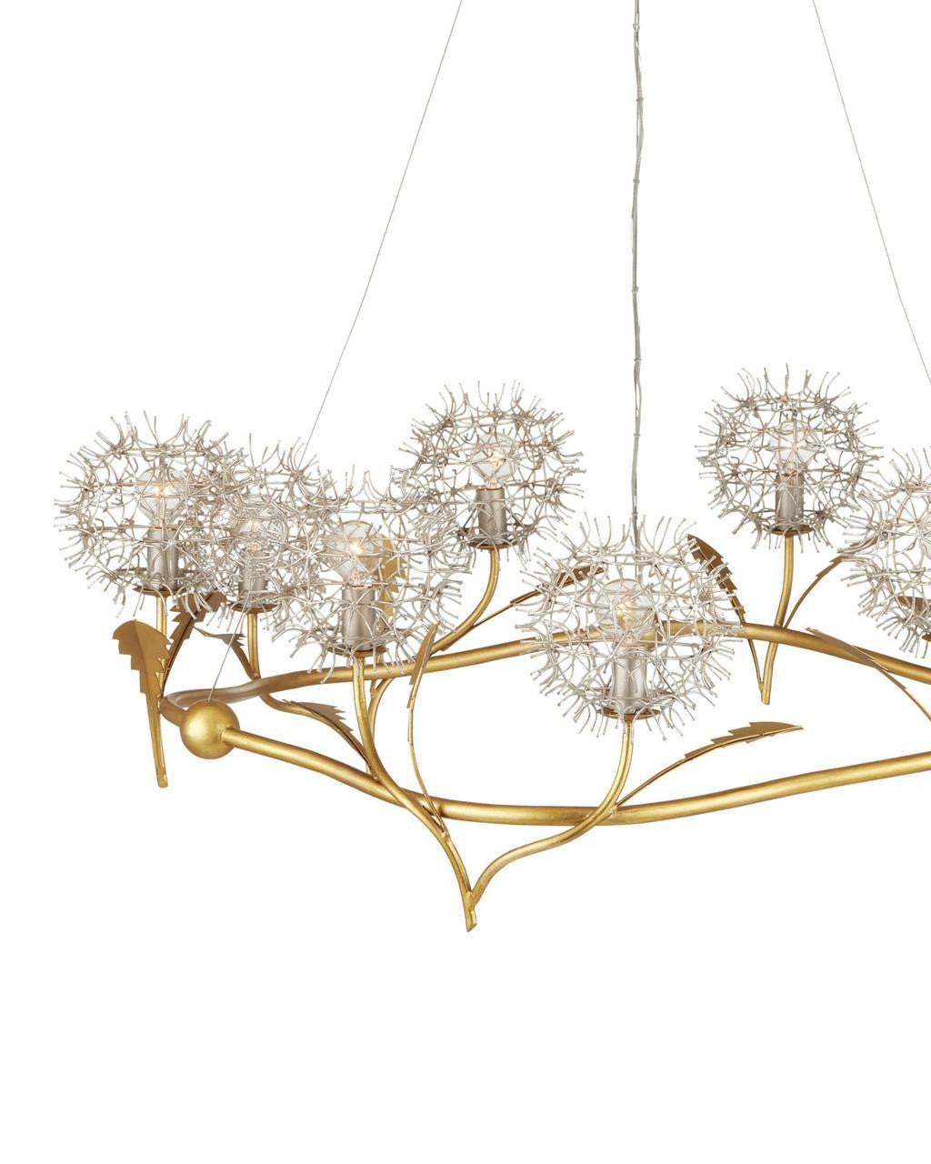 Gold Iron Round chandelier - Rumi Verge for dining room view 4
