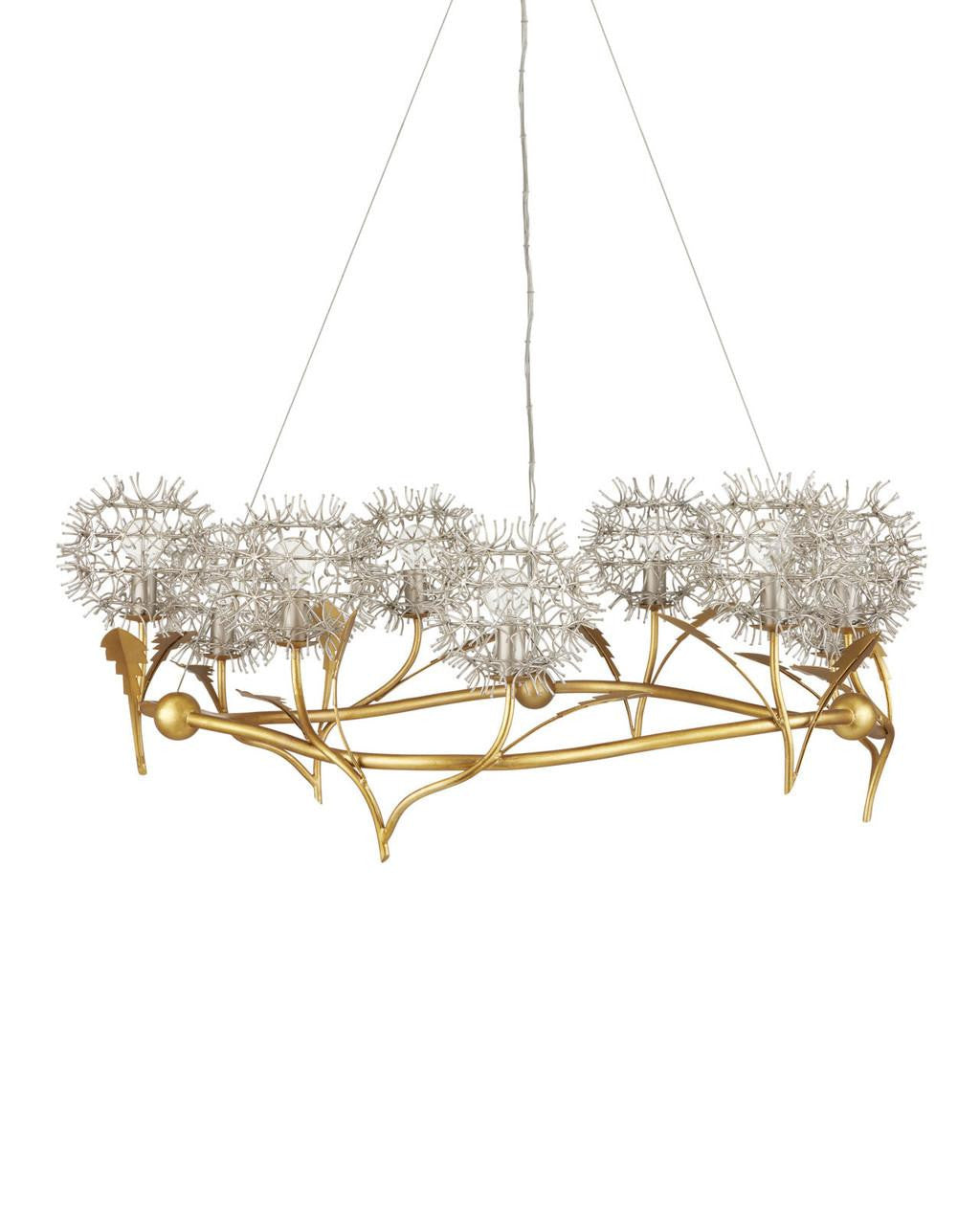 Gold Iron Round chandelier - Rumi Verge for dining room view 1