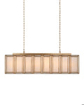 Antique Brass Glass Linear chandelier - Solene Nest for dining room view 1