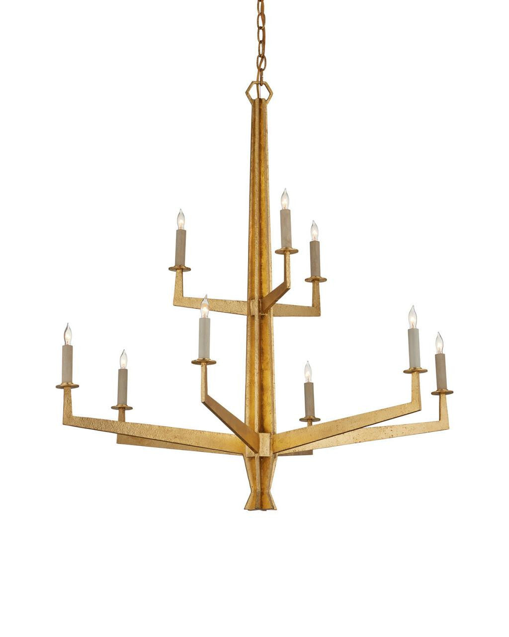 Gold Iron chandelier - Opal Point for dining room view 4