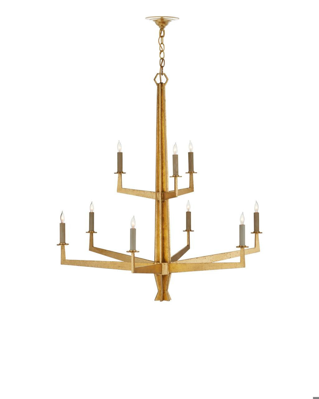 Gold Iron chandelier - Opal Point for dining room view 1