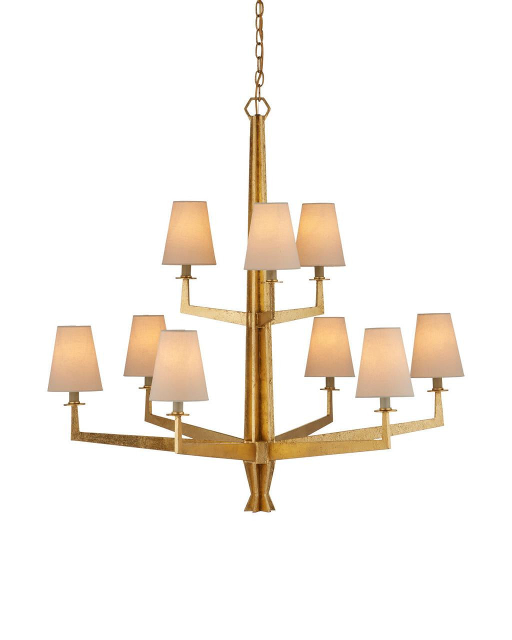 Gold Iron chandelier - Opal Point for dining room view 3