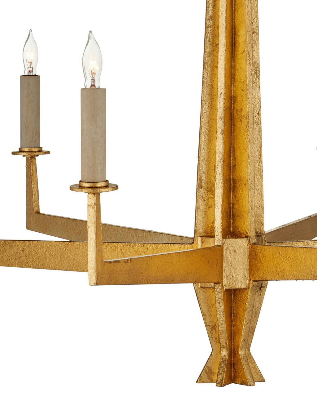Gold Iron chandelier - Opal Point for dining room view 6