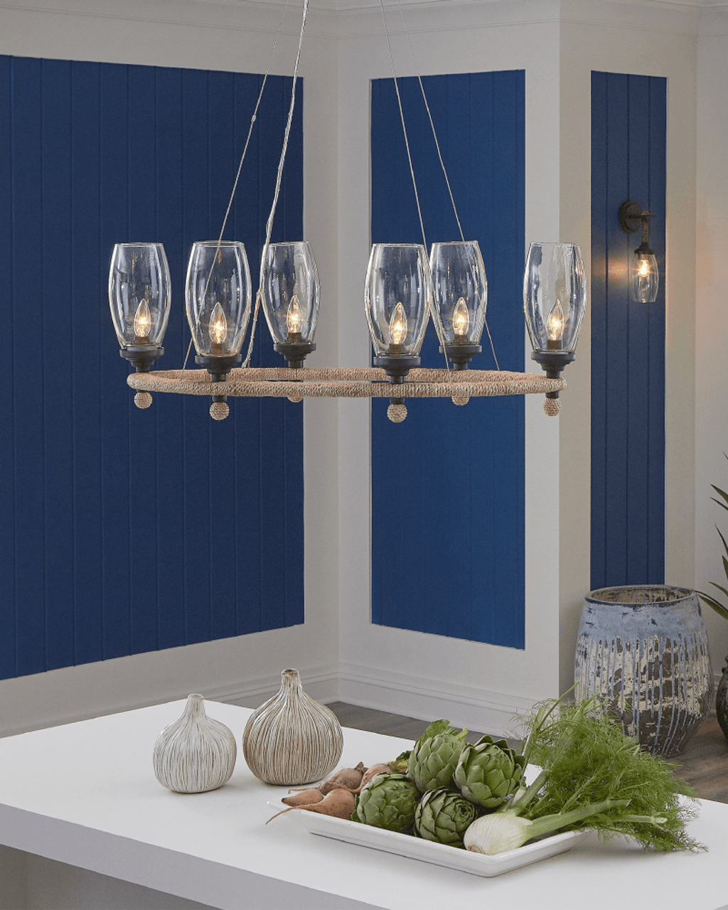 Black Glass Round chandelier - Bexley Verge for dining room view 2