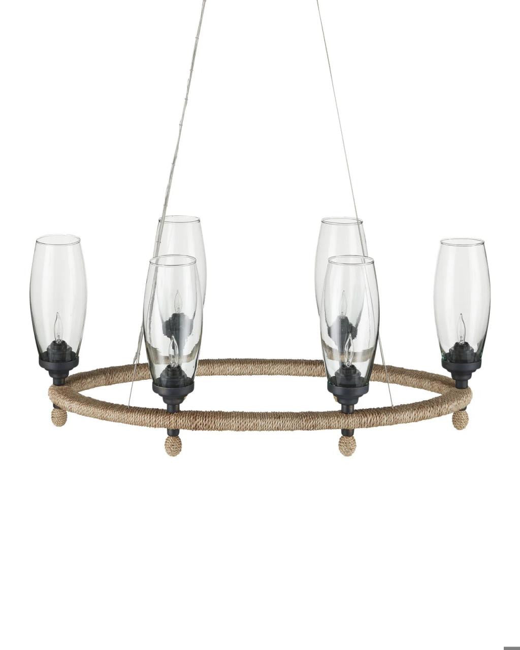 Black Glass Round chandelier - Bexley Verge for dining room view 5