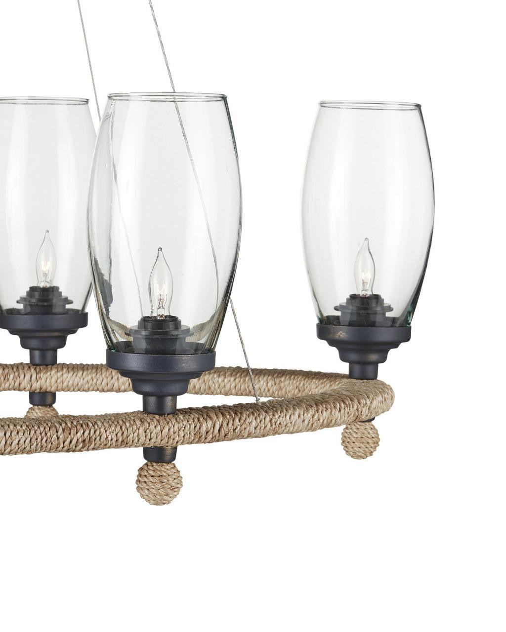 Black Glass Round chandelier - Bexley Verge for dining room view 3
