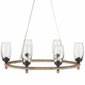Black Glass Round chandelier - Bexley Verge for dining room view 1