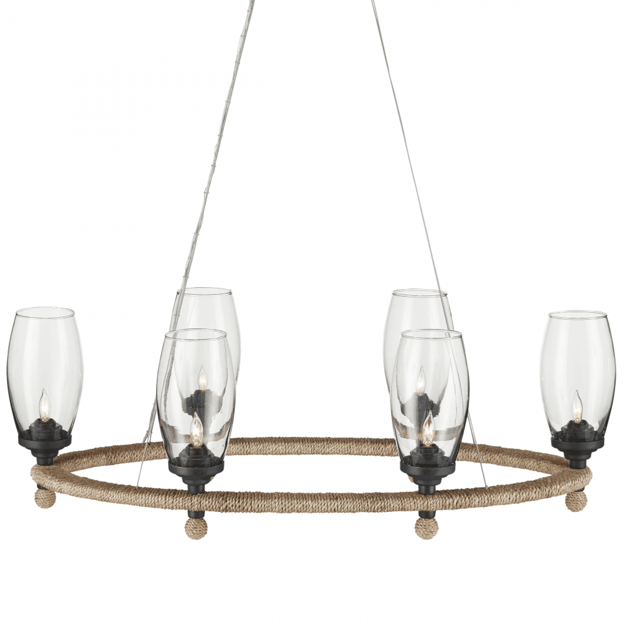 Black Glass Round chandelier - Bexley Verge for dining room view 1