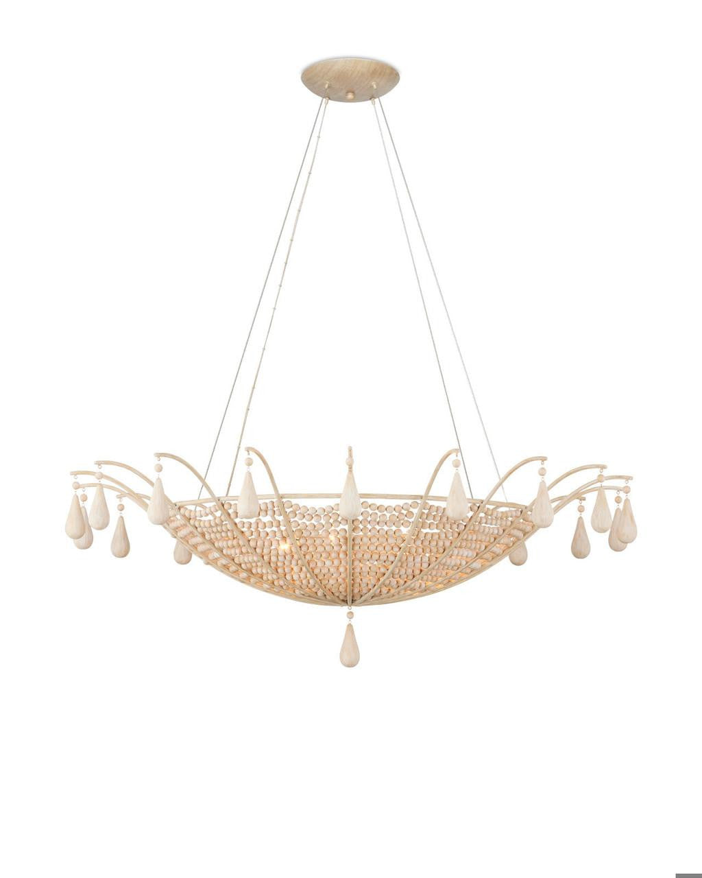Sandstone Wood chandelier - Iris Nest for dining room view 1
