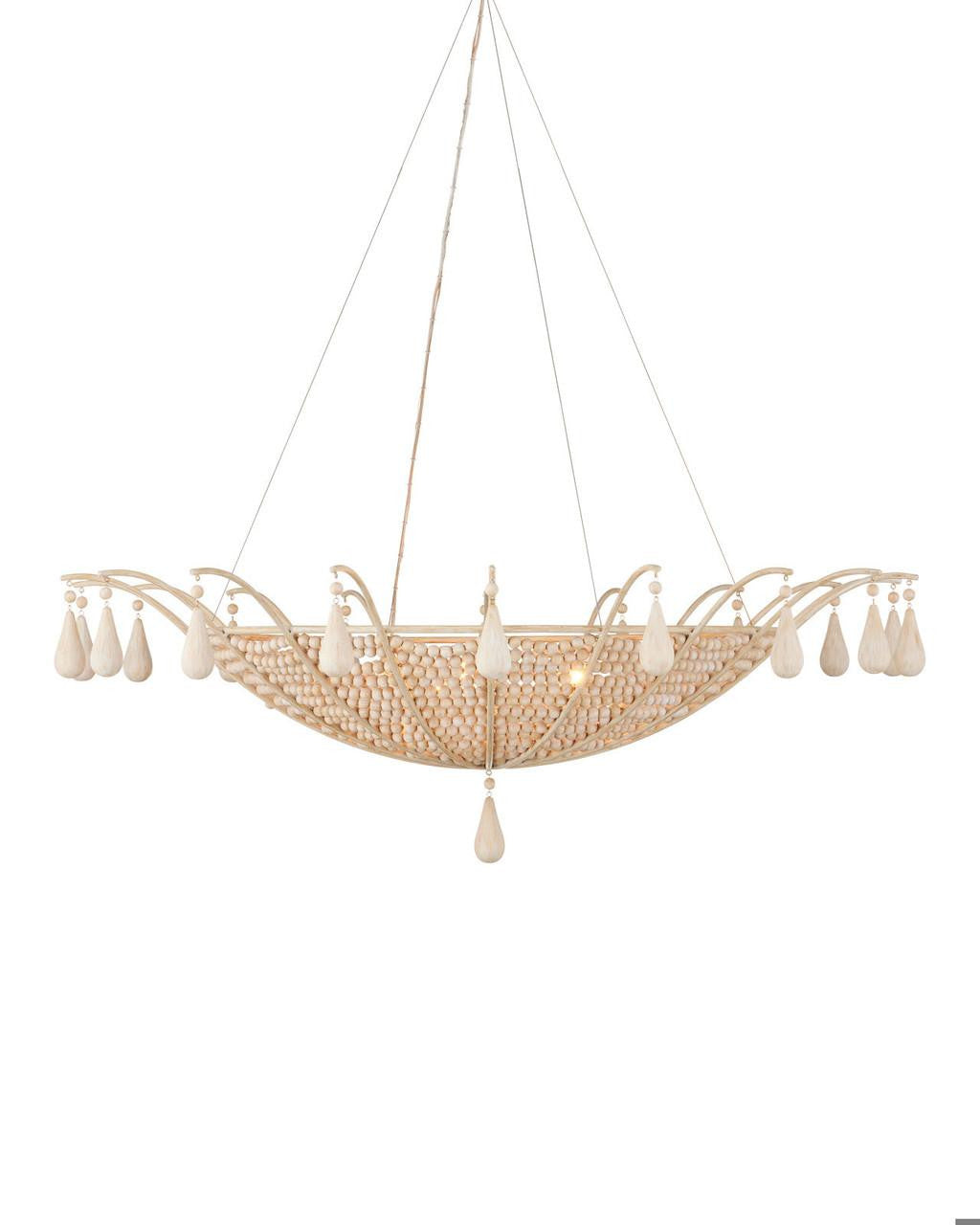 Sandstone Wood chandelier - Iris Nest for dining room view 3