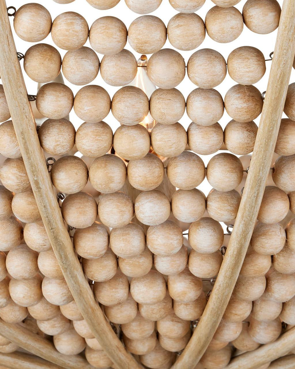 Sandstone Wood chandelier - Iris Nest for dining room view 5