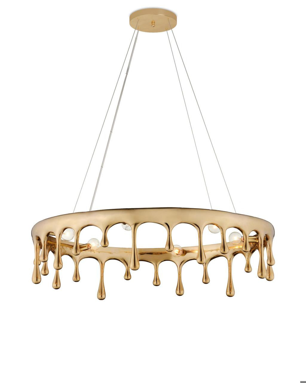 Brass Brass Round chandelier - Evren Dawn for dining room view 1