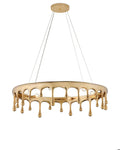 Brass Brass Round chandelier - Evren Dawn for dining room view 1