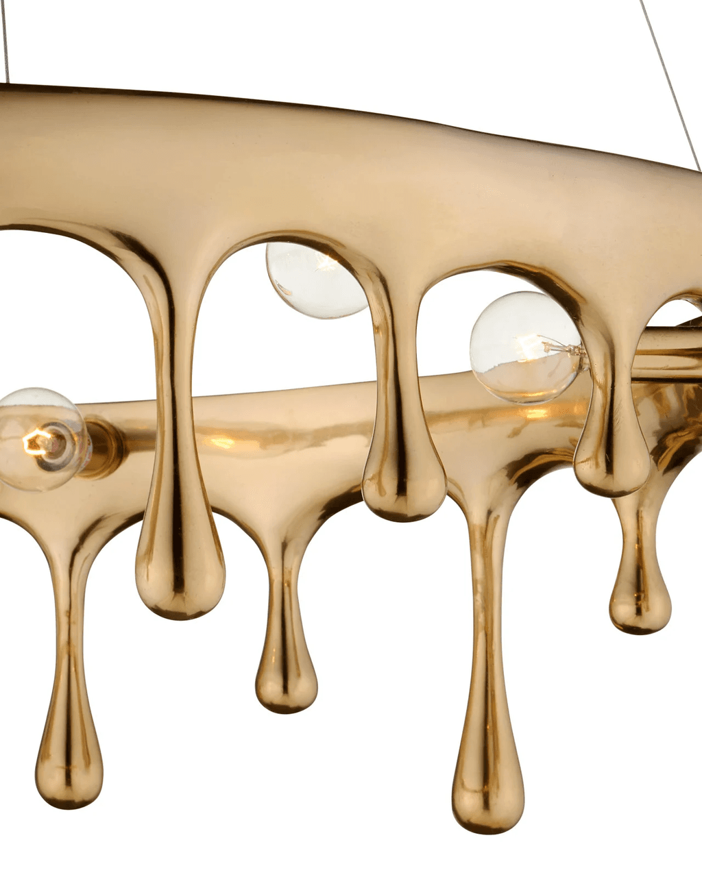 Brass Brass Round chandelier - Evren Dawn for dining room view 4