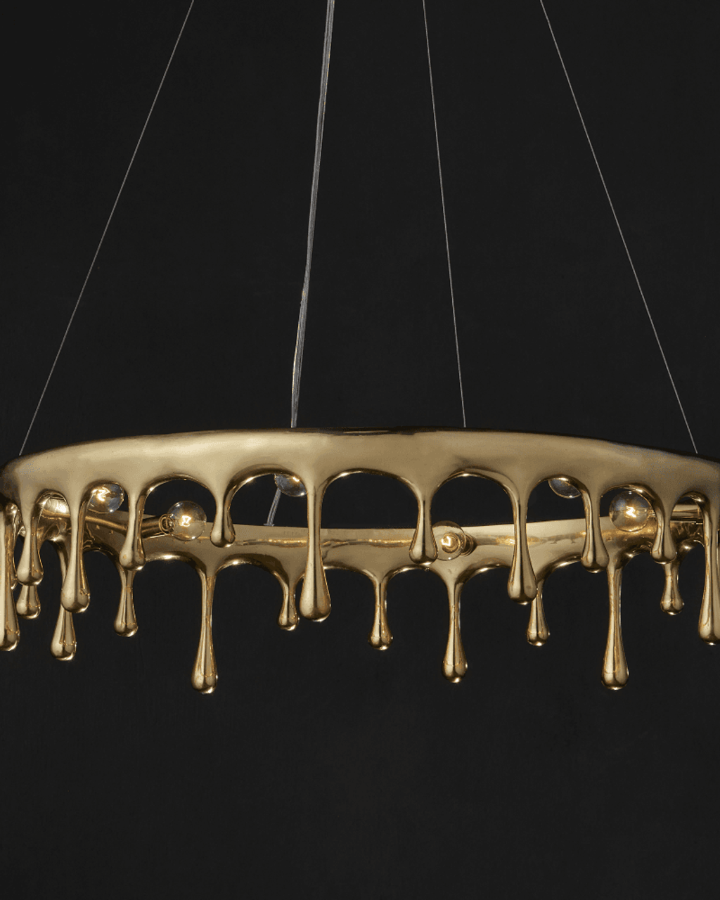 Brass Brass Round chandelier - Evren Dawn for dining room view 2