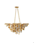 Gold Iron chandelier - Celeste Mist for dining room view 1
