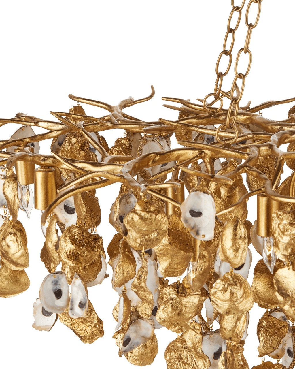 Gold Iron chandelier - Celeste Mist for dining room view 5
