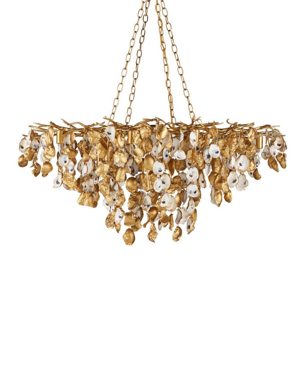 Gold Iron chandelier - Celeste Mist for dining room view 3