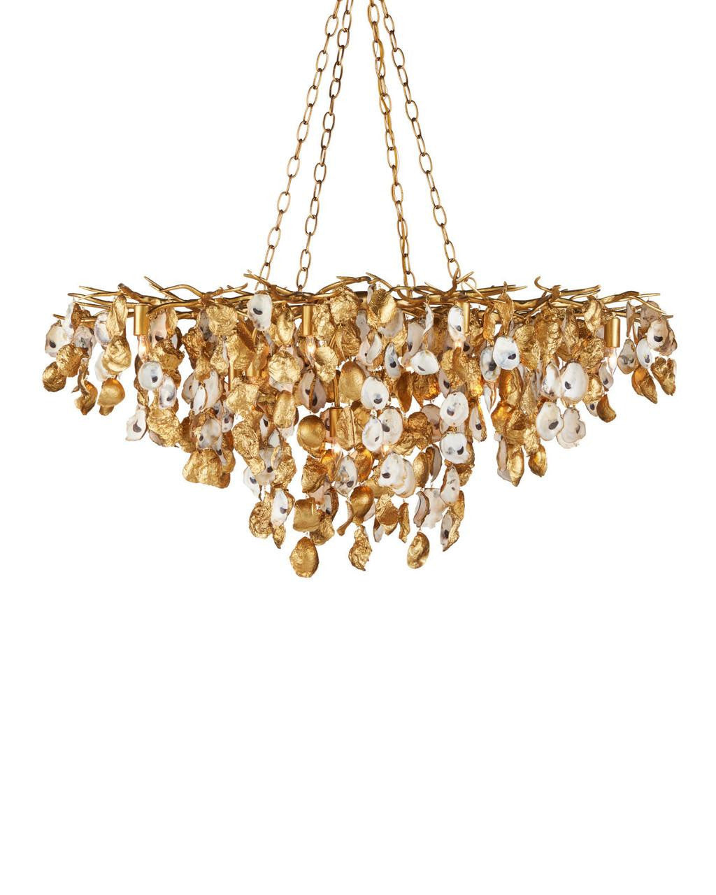 Gold Iron chandelier - Celeste Mist for dining room view 7