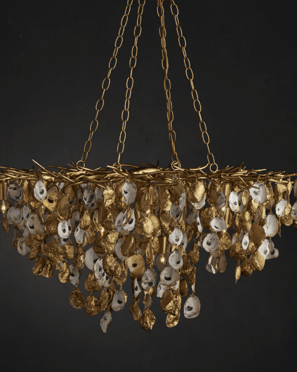 Gold Iron chandelier - Celeste Mist for dining room view 2