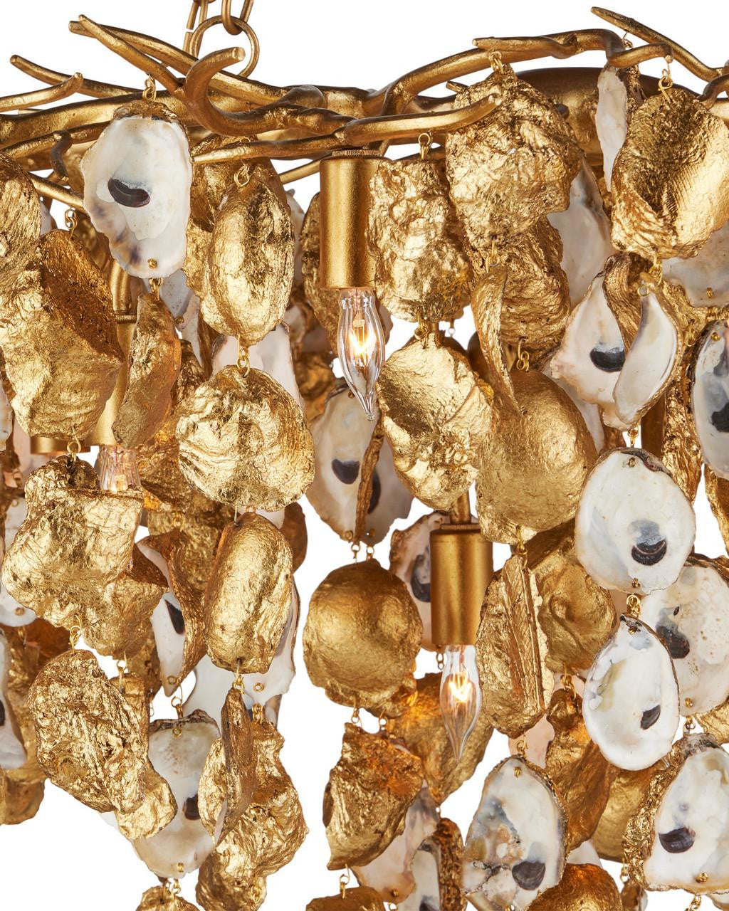 Gold Iron chandelier - Celeste Mist for dining room view 6