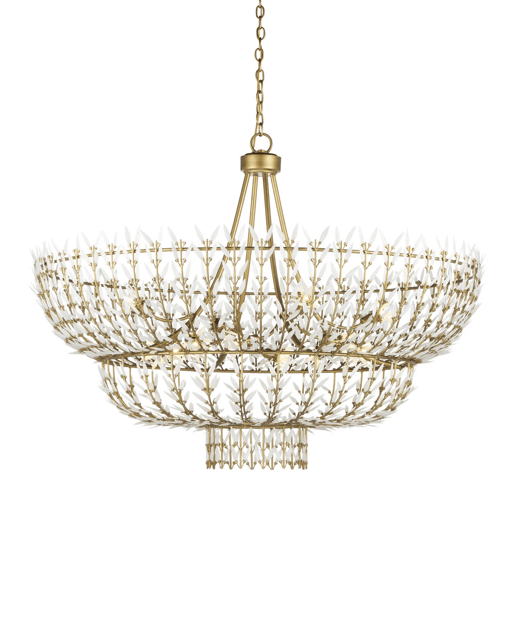 White Glass chandelier - Nysa Verge for dining room view 3