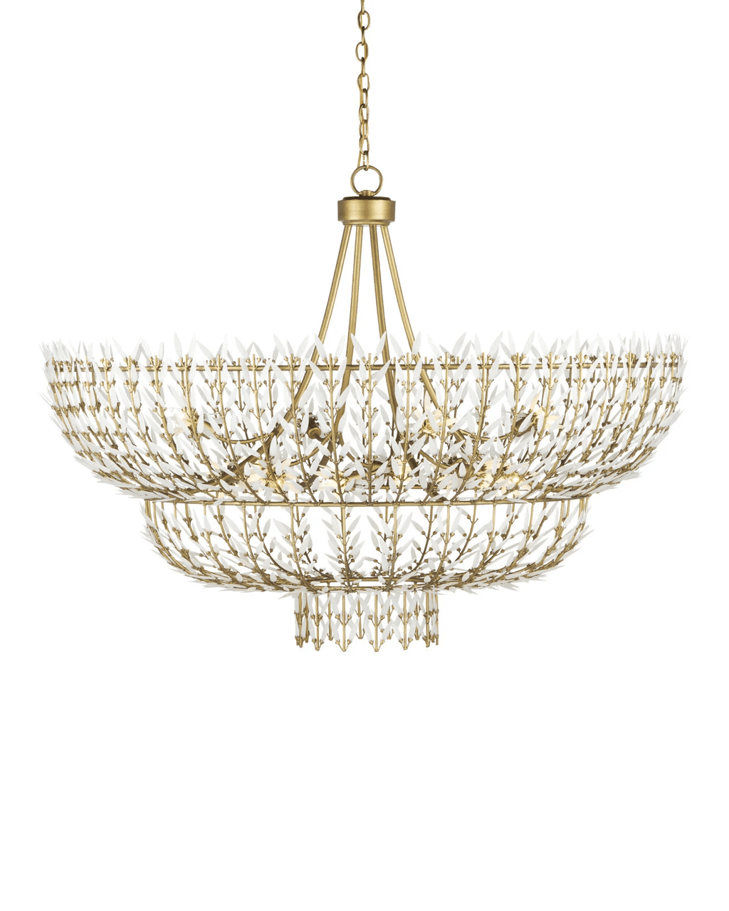 White Glass chandelier - Nysa Verge for dining room view 1