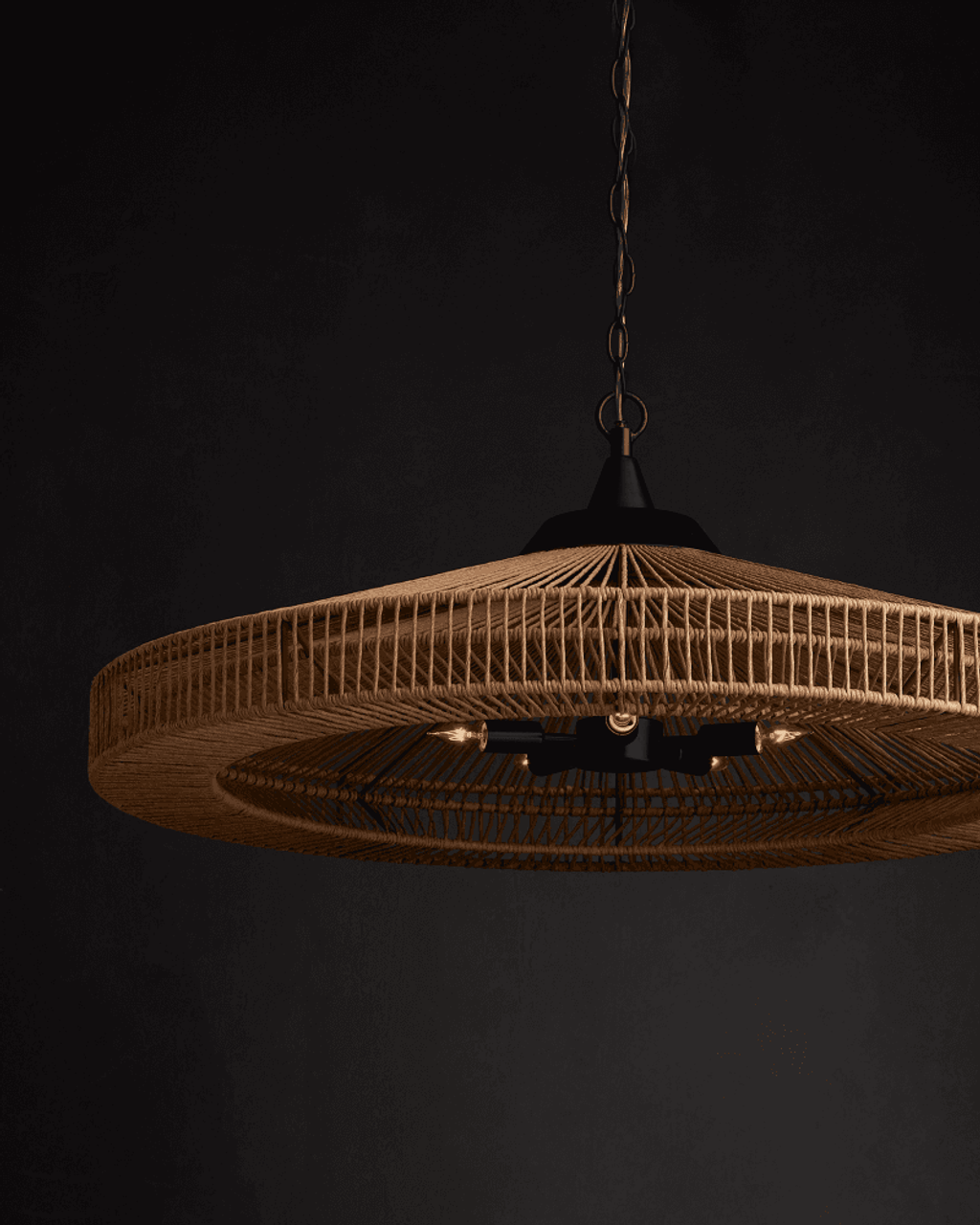 Black Iron Round chandelier - Tessa Peak for dining room view 2