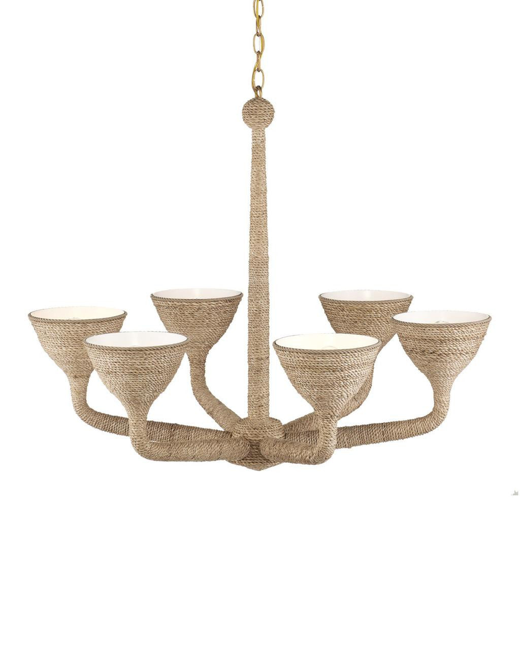 White Wood Round chandelier - Rosa Dawn for dining room view 8