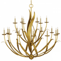 Gold Iron chandelier - Kairo Verge for dining room view 1
