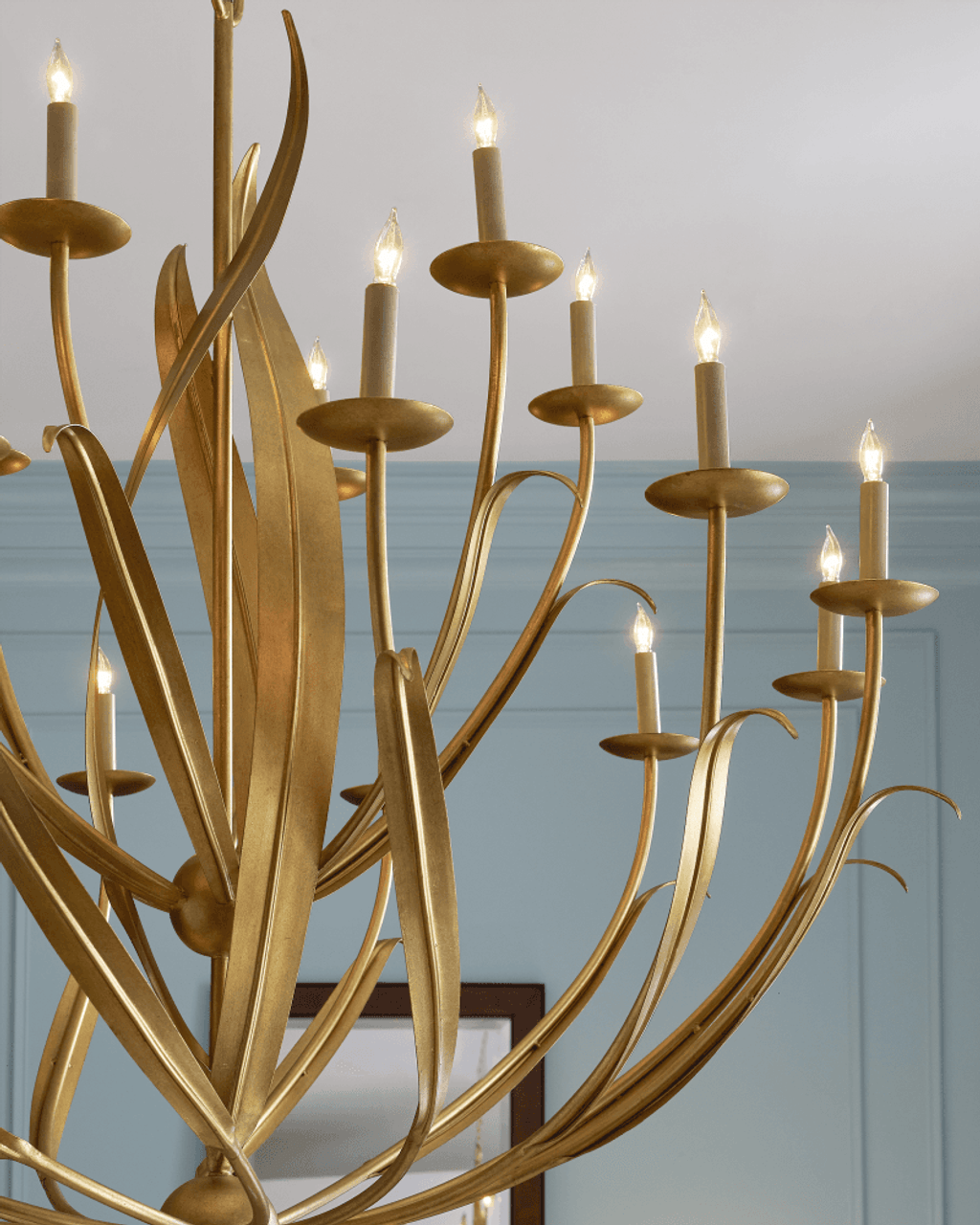 Gold Iron chandelier - Kairo Verge for dining room view 2