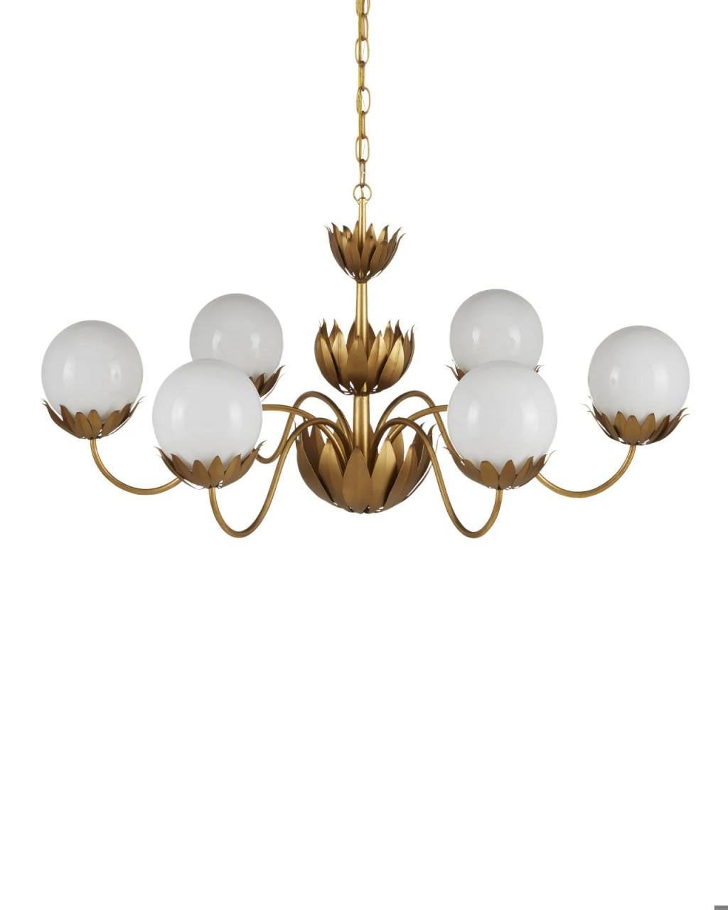 White Wood Round chandelier - Dahlia Verge for dining room view 8