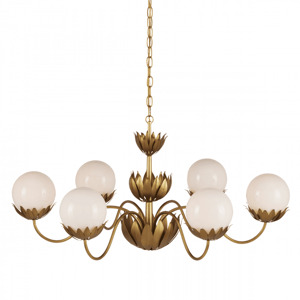 White Glass chandelier - Evren Verge for dining room view 1