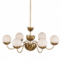 White Glass chandelier - Evren Verge for dining room view 1