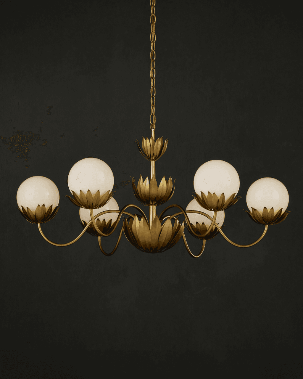White Glass chandelier - Evren Verge for dining room view 2