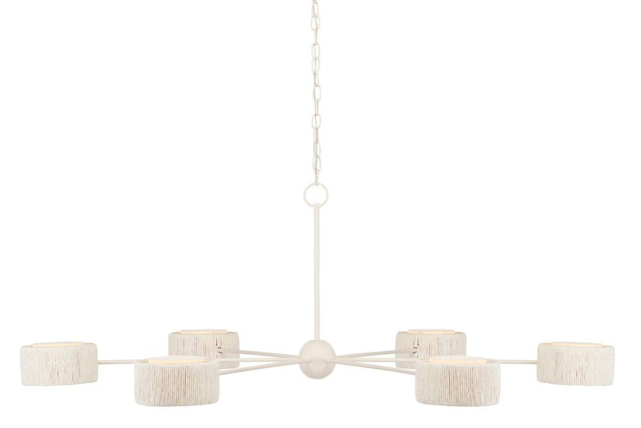 White Acrylic Round chandelier - Onda Meadow for dining room view 1