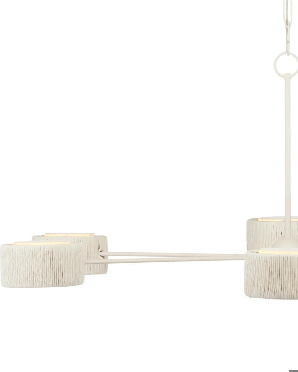 White Acrylic Round chandelier - Onda Meadow for dining room view 4