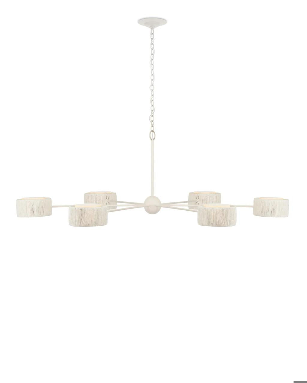 White Acrylic Round chandelier - Onda Meadow for dining room view 5