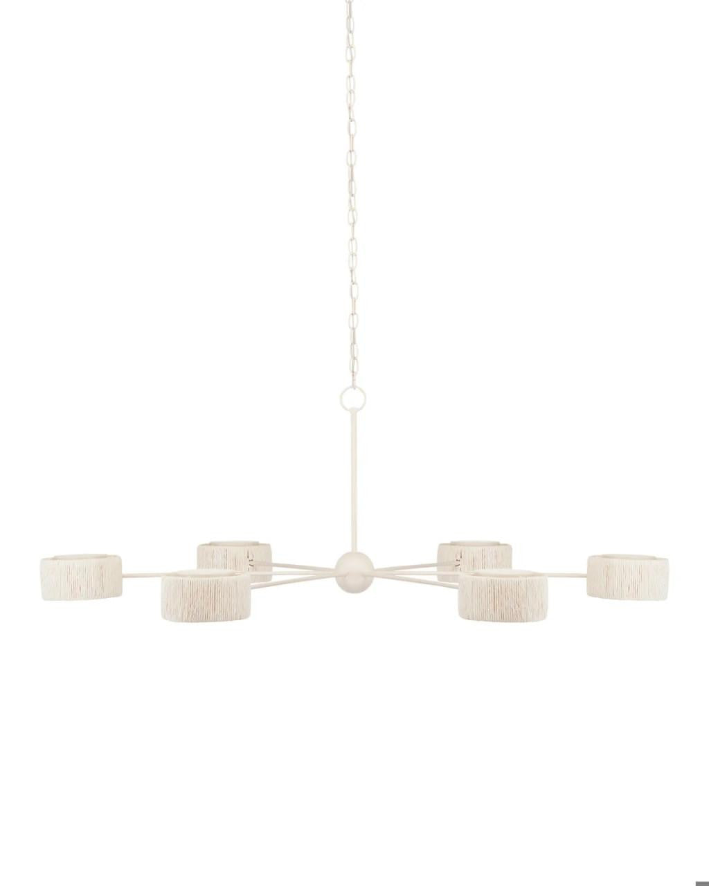White Acrylic Round chandelier - Onda Meadow for dining room view 6