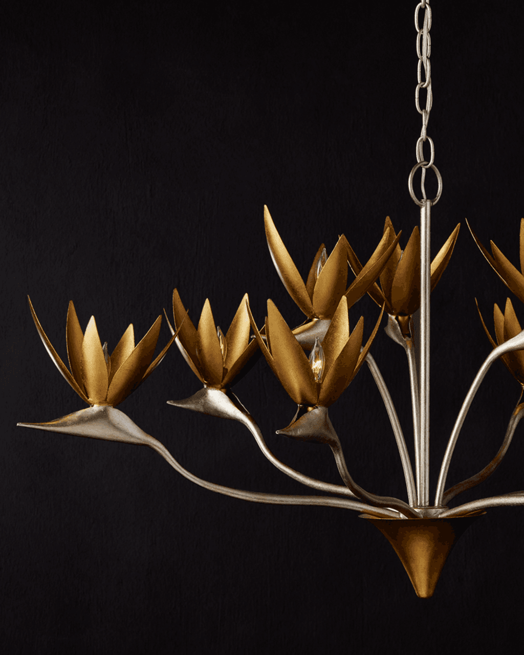 Gold Iron chandelier - Maris Trace for dining room view 5