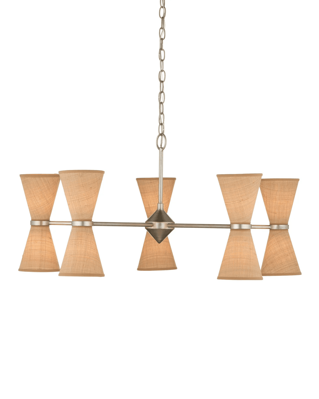 Silver Iron chandelier - Halo Ray for dining room view 4