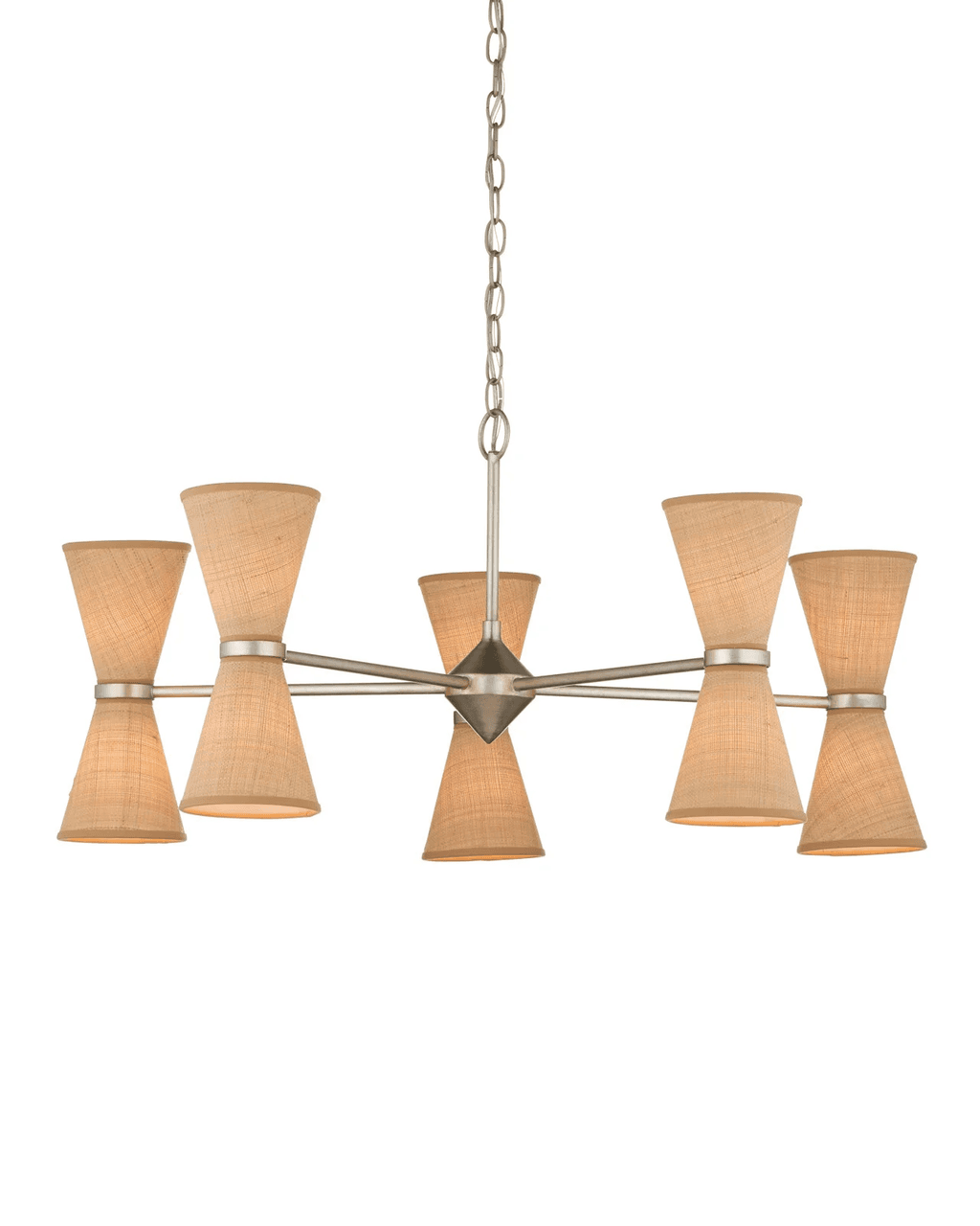 Silver Iron chandelier - Halo Ray for dining room view 1
